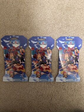 One Piece Holographic Trading Sticker Packs - Blue 3 packs